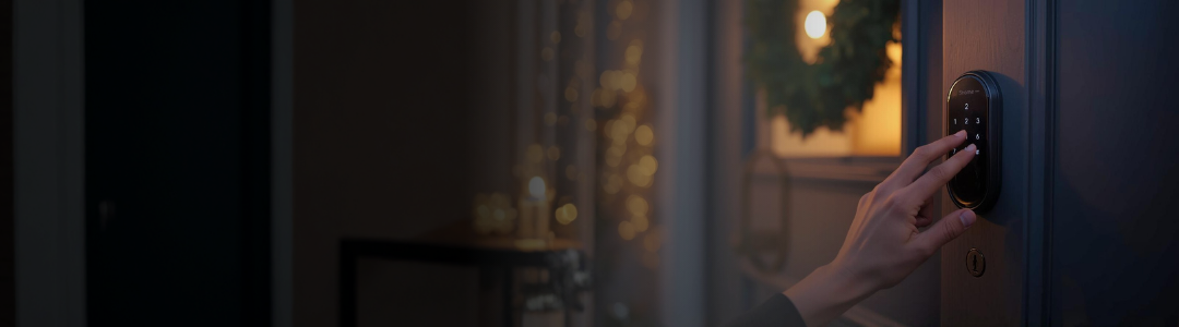 holiday guest entering home via smart-lock temporary access code – secure smart access for holiday guests