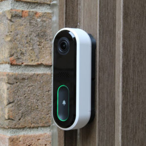 Video doorbell camera by front door