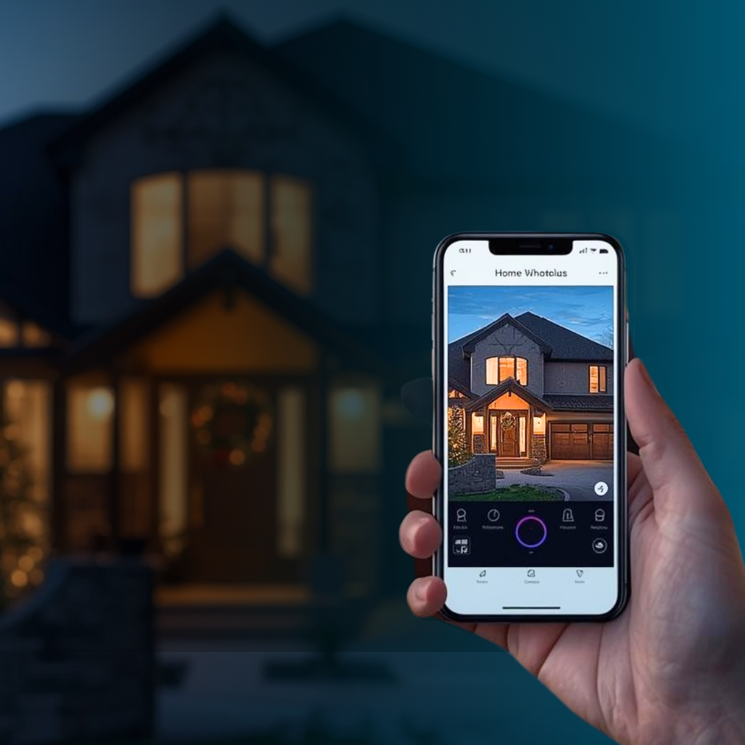 Remote home security smart phone app and smart home lighting for travel security