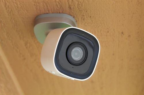 Security camera angled down