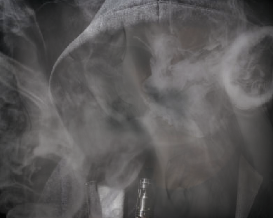Cloud of smoke from a vaping device