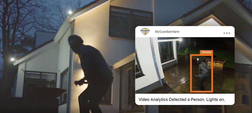Burglar outside home detected on security cameras