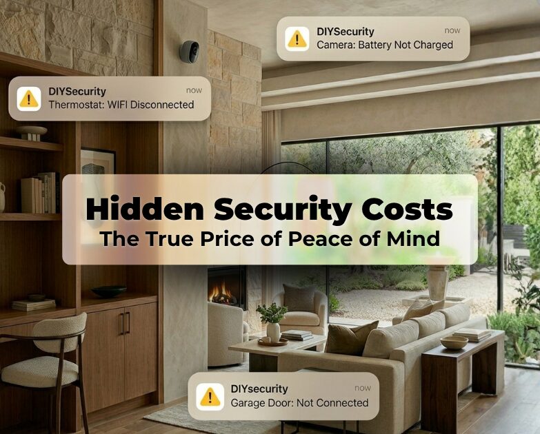 true cost of home security iceberg graphic, professional security installation vs diy maintenance.